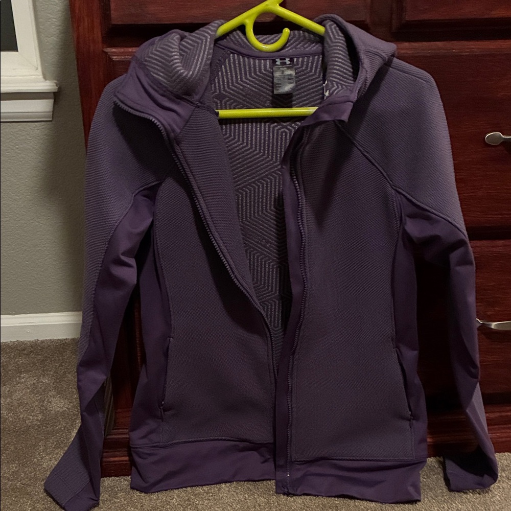 Under Armour waffle knit full zip light weight jacket.